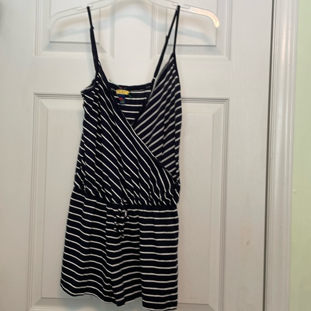 Romper Prince & Fox Size XS Navy White Adjustable Straps V Neck